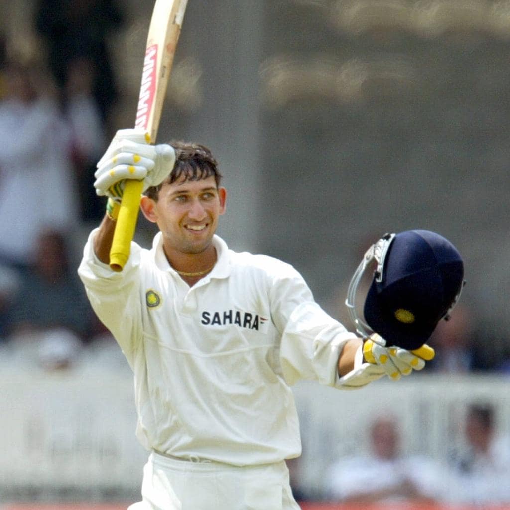 Ajit Agarkar during his Test century at Lord's. (X Images)