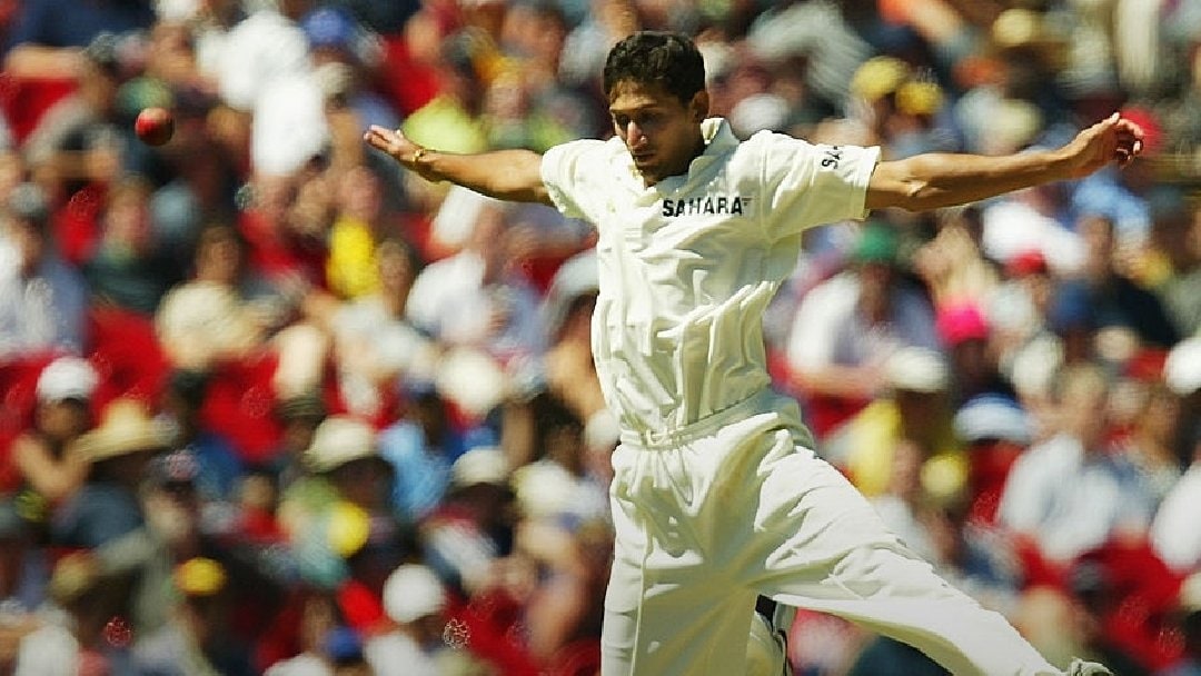 Ajit Agarkar during the Adelaide Test. (X Images)