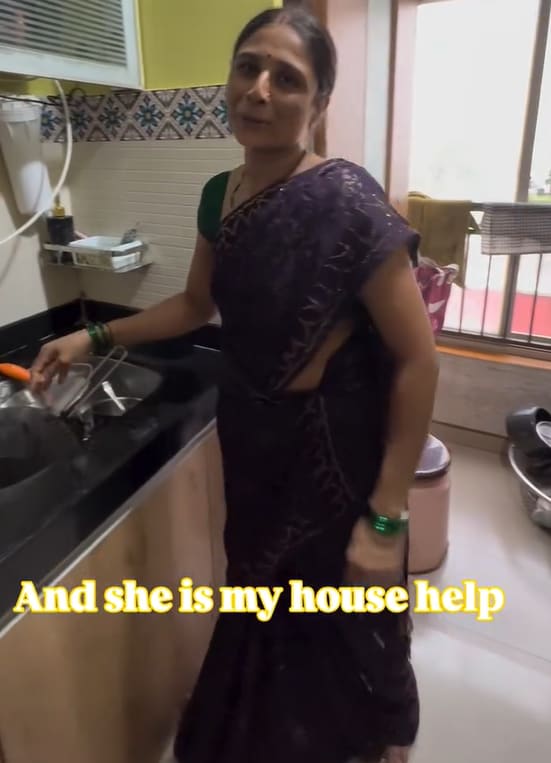 Meera, a house help who gifted her employer a saree. (Kirti Choudhary)