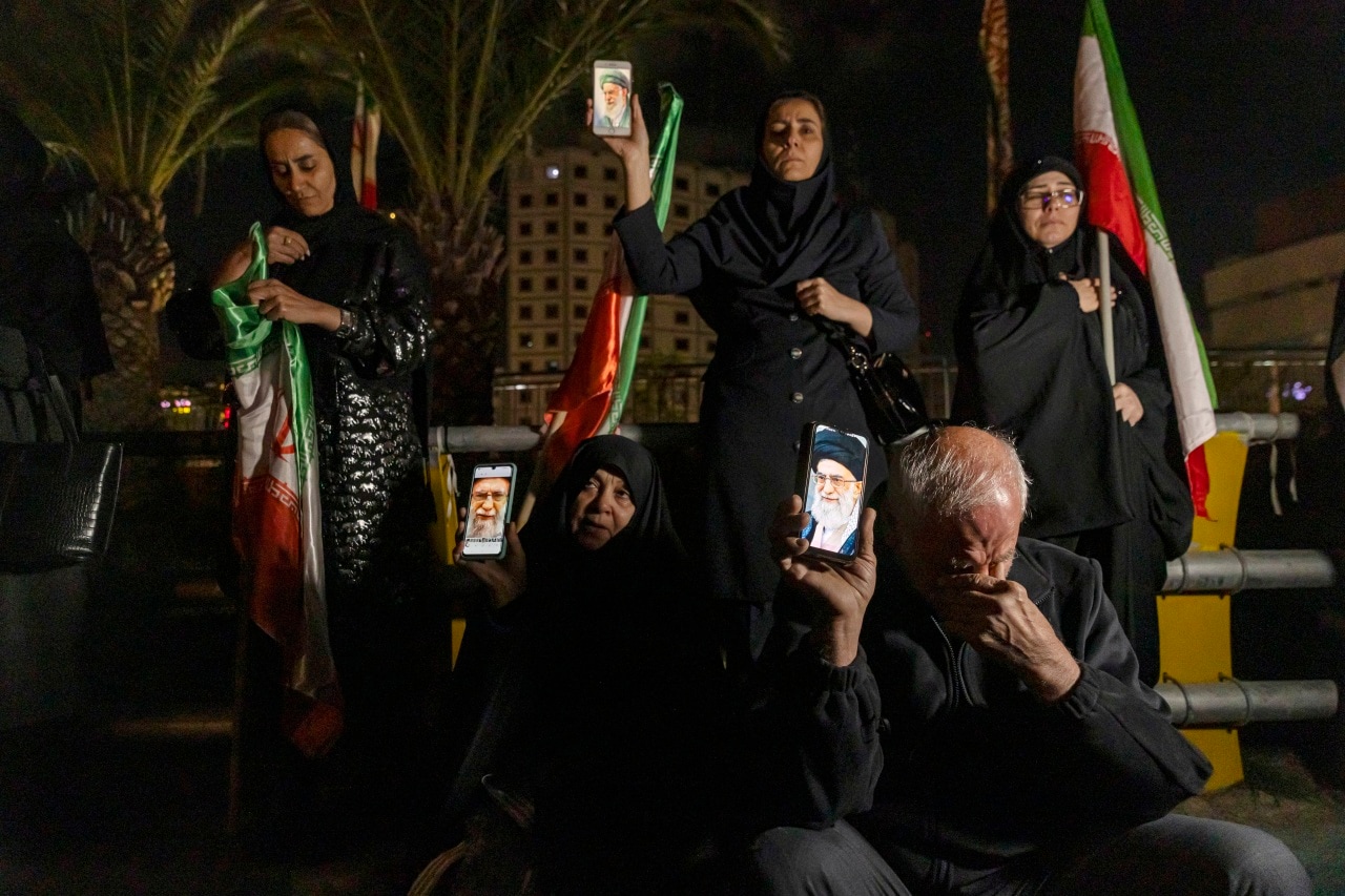 Mourners at a vigil in Tehran in March showed images of Iranian Supreme Leader Ayatollah Ali Khamenei, who died during U.S. and Israeli strikes. Mourners at a vigil in Tehran in March showed images of Iranian Supreme Leader Ayatollah Ali Khamenei, who died during U.S. and Israeli strikes.
