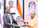 Chief minister Yogi Adityanath during the signing ceremony of a memorandum of understanding (MoU) under the World Bank-funded UP-AGREES project, in Lucknow on Wednesday. (@myogiadityanath X/ANI Photo)