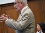 Defense attorney Kevin Reddington cross examines Dr. Jennifer Tufts who treated Lindsay Clancy during Clancy's murder trial at Plymouth Superior Court in Plymouth, Mass., Monday, Aug. 10, 2026. (Greg Derr/The Patriot Ledger via AP, Pool)