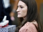 Lindsay Clancy watches as the jury enters the courtroom during her murder trial at Plymouth Superior Court, Monday, Aug. 24, 2026 in Plymouth, Mass. (Greg Derr/The Patriot Ledger via AP, Pool)(Greg Derr/Pool The Patriot Ledge)