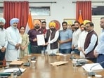 Mann said every genuine demand of the Adarsh School teachers had been addressed after years of neglect under previous governments. (HT Photo) Mann said every genuine demand of the Adarsh School teachers had been addressed after years of neglect under previous governments. (HT Photo)