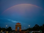 Gram it: After days of rain, Delhi’s sky displayed a spectacle. On Tuesday, a rainbow appeared over the India Gate providing a picturesque backdrop for visitors. As the India Meteorological Department (IMD) forecasts cloudy weather for today, it's a cue for Delhiites to go out and about in the city and explore its landmarks.
