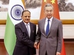 National Security Advisor Ajit Doval with China Foreign Affairs Minister Wang Yi.(Handout)