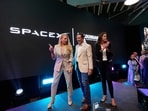 SpaceX President and COO Gwynne Shotwell speaks with Louisiana Gov. Jeff Landry and Secretary of Louisiana Economic Development Susan Bonnett Bourgeois.