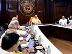 The cabinet, chaired by chief minister Yogi Adityanath in Lucknow on Tuesday. (HT Photo) The cabinet, chaired by chief minister Yogi Adityanath in Lucknow on Tuesday. (HT Photo)