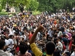 The students' protest in Delhi last month.(Sathiya)
