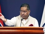 File photo: MEA Spokesperson Randhir Jaiswal addresses a press conference(ANI video grab)