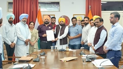 Mann said every genuine demand of the Adarsh School teachers had been addressed after years of neglect under previous governments. (HT Photo) Mann said every genuine demand of the Adarsh School teachers had been addressed after years of neglect under previous governments. (HT Photo)