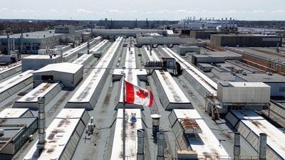 Stellantis's assembly facility in Windsor, Ontario. Stellantis's assembly facility in Windsor, Ontario.
