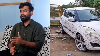 Taking to social media, Dipke took a sarcastic dig at the police and stated that the a sticker of rapist Ram Rahim should have been put on the car instead.