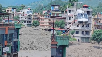 Flash floods hit Nepal on Wednesday. (X/@NepaliArmyHQ) Flash floods hit Nepal on Wednesday. (X/@NepaliArmyHQ)