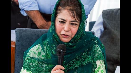 Former J&K chief minister and the PDP president Mehbooba Mufti has blamed the ruling party for using state machinery to harass one of the opposition party’s senior leaders. (ANI File)