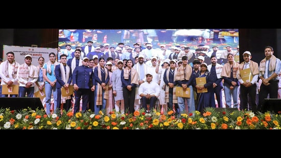 Haryana’s women athletes won six of the state’s 11 medals, including five gold. (@NayabSainiBJP X)