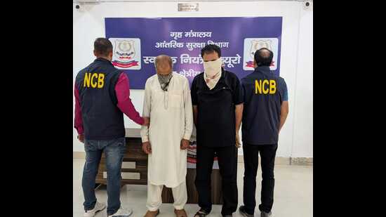 In a major intelligence-led operation, the Narcotics Control Bureau (NCB), Jammu, has busted a cross-border heroin trafficking cartel, resulting in the seizure of 5.160 kg of heroin and the arrest of its mastermind among three drug peddlers, said officials on Wednesday. (HT Photo)