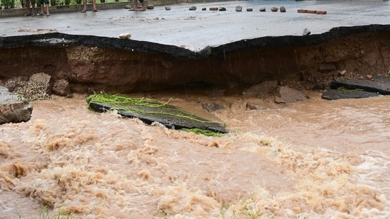 The sinkhole opened on the Delhi-Jaipur side of the road, pompting immediate traffic restrictions.
