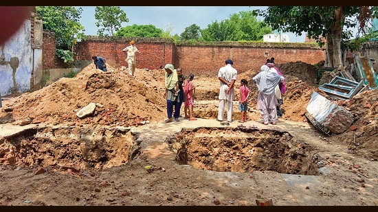 The civic body said it has sought police help to trace the coins taken away from the site and secure the area. (HT Photo)
