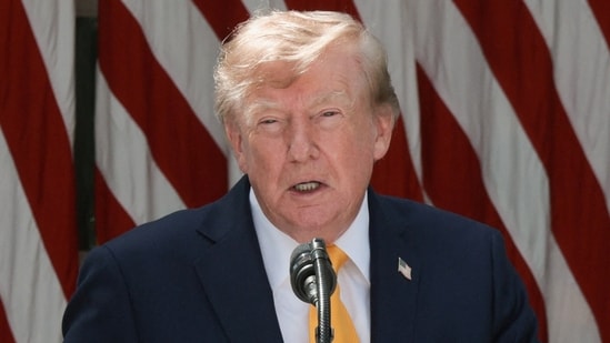 U.S. President Donald Trump speaks as he hosts a back-to-school-themed event to highlight his administration's education policies, in the Rose Garden at the White House in Washington, D.C., U.S., August 24, 2026. REUTERS/Jonathan Ernst