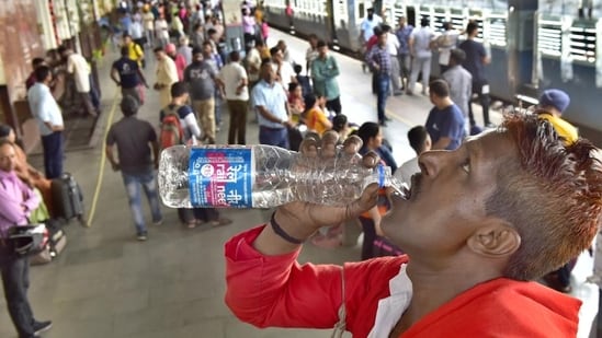 The alleged poor water quality of Rail Neer cropped up after social media posts mentioned that the railways’ bottled water brand contained impurities. (Photo by Gurpreet Singh/Hindustan Times)