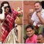 লোকসভার বিরোধী দলনেতা রাহুল গান্ধী ও বিজেপি সাংসদ কঙ্গনা রানাওয়াত (ANI, PTI)