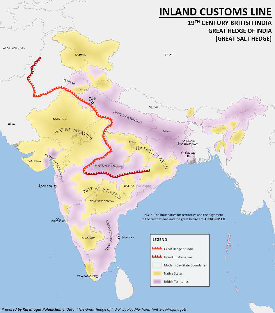 The Great Hedge of India built by the British. (@rajbhagatt/X)