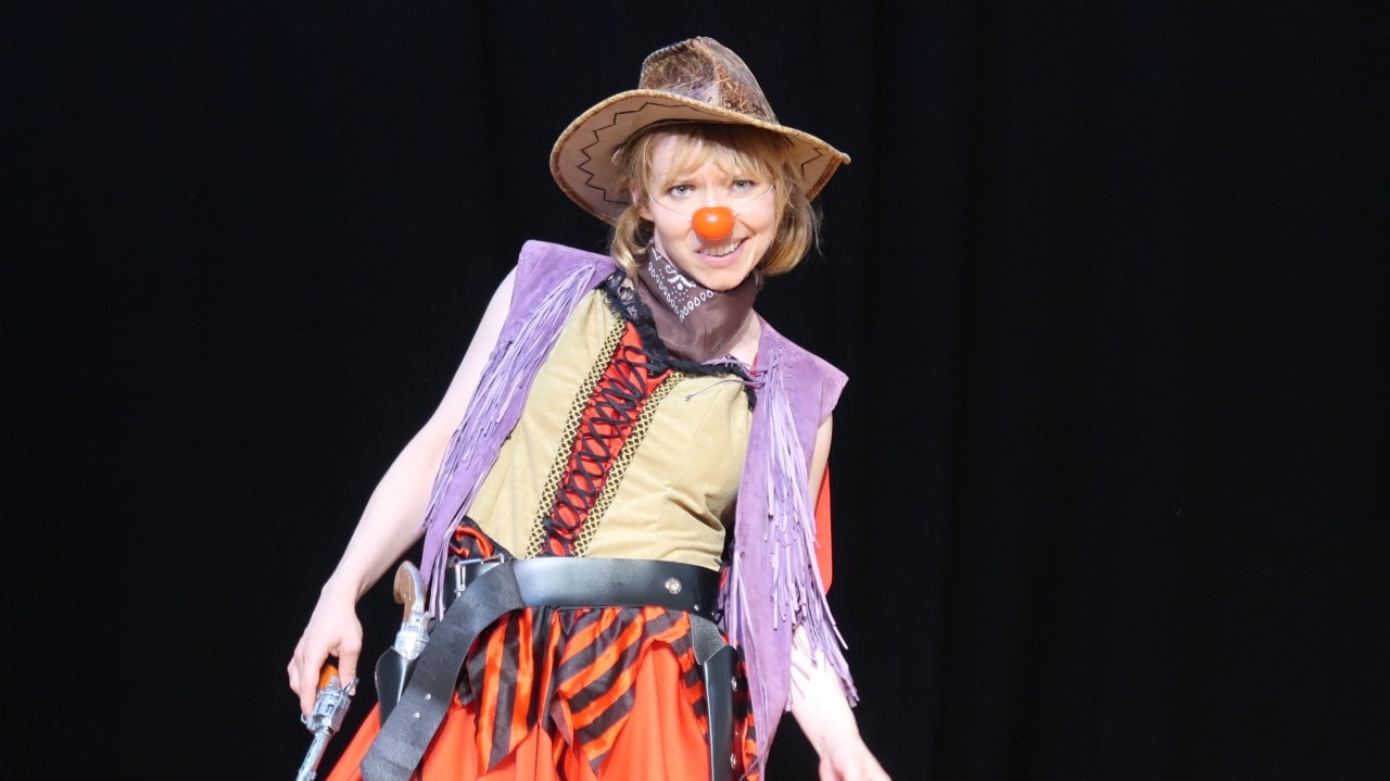 Kylie Rolincik, pictured at Ecole Philippe Gaulier, says clowning requires performers to confront hopelessness through criticism before they can learn to keep going.