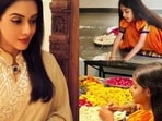 Asin shares glimpse of daughter Arin making Pookalam.