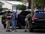 ICE agents detain two individuals outside a home in Danbury, Connecticut on August 27. (Representational)(REUTERS)