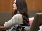 Lindsay Clancy listens to the testimony of Dr. Gregory Saathoff during her murder trial in Plymouth Superior Court on Wednesday, Aug. 26, 2026 in Plymouth, Mass. (Greg Derr/The Patriot Ledger via AP, Pool)(Greg Derr /Pool The Patriot Ledg)