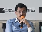 Maharashtra FDA Commissioner Tukaram Mundhe interacts with the media at the Mumbai Press Club (Bhushan Koyande/HT Photo)