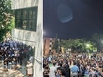 Students protesting at NLSIU Bengaluru. 