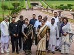 Rebel TMC MPs, led by Kakoli Ghosh Dastidar, at Rajghat.