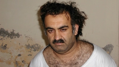 FILE- Khalid Sheikh Mohammed, the alleged Sept. 11 mastermind, is seen shortly after his capture during a raid in Pakistan Saturday March 1, 2003. (ASSOCIATED PRESS) FILE- Khalid Sheikh Mohammed, the alleged Sept. 11 mastermind, is seen shortly after his capture during a raid in Pakistan Saturday March 1, 2003. (ASSOCIATED PRESS)
