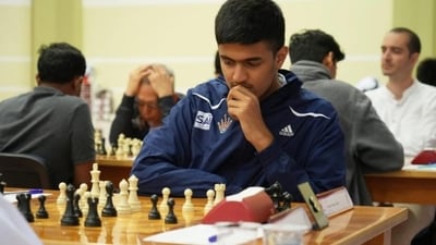 Vandan Alankar Sawai defeated Magnus Carlse during a Title Tuesday online event on Chess.com.