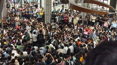 Students stage protest at IIT Delhi following the death of an MSc Physics student. (X/Ashutosh Ranka)