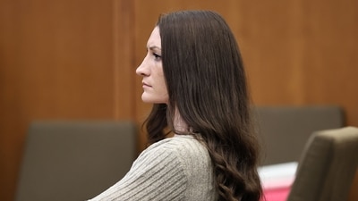 Lindsay Clancy listens to the testimony of Dr. Gregory Saathoff during her murder trial in Plymouth Superior Court on Wednesday, Aug. 26, 2026 in Plymouth, Mass. (Greg Derr/The Patriot Ledger via AP, Pool) (Greg Derr /Pool The Patriot Ledg) Lindsay Clancy listens to the testimony of Dr. Gregory Saathoff during her murder trial in Plymouth Superior Court on Wednesday, Aug. 26, 2026 in Plymouth, Mass. (Greg Derr/The Patriot Ledger via AP, Pool) (Greg Derr /Pool The Patriot Ledg)