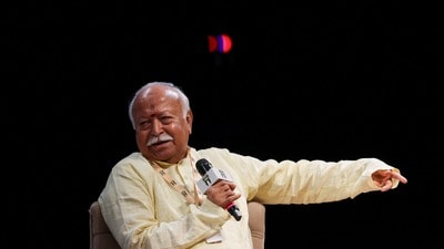 আগামী ২৯ অগস্ট ‘Universal Oneness Celebration’ অনুষ্ঠানে ভাগবতের বক্তব্য দেওয়ার কথা। (REUTERS)