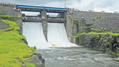 Navi Mumbai, India - August 3, 2018: Jalpuja at Morbe Dam in Raigad, India, on Friday, August 3, 2018. (Photo by Bachchan Kumar/ Hindustan Times) (Hindustan Times) Navi Mumbai, India - August 3, 2018: Jalpuja at Morbe Dam in Raigad, India, on Friday, August 3, 2018. (Photo by Bachchan Kumar/ Hindustan Times) (Hindustan Times)