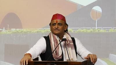 Samajwadi Party national president Akhilesh Yadav at a press conference in Lucknow on Thursday. (Deepak Gupta/HT Photo) Samajwadi Party national president Akhilesh Yadav at a press conference in Lucknow on Thursday. (Deepak Gupta/HT Photo)