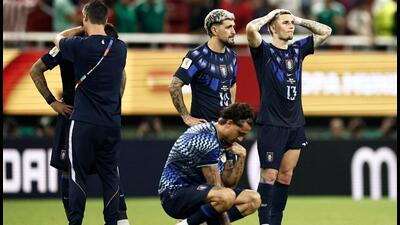 Uruguay players after their loss to Spain at the Guadalajara Stadium in the 2026 FIFA World Cup. (AFP) Uruguay players after their loss to Spain at the Guadalajara Stadium in the 2026 FIFA World Cup. (AFP)