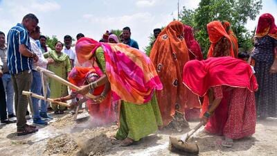 Women workers in Bikaner (ANI) Women workers in Bikaner (ANI)