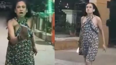 In a viral video, the woman is seen hurling abuses, making derogatory remarks and repeatedly threatening the security guards. (X/@GreaterNoidaW) In a viral video, the woman is seen hurling abuses, making derogatory remarks and repeatedly threatening the security guards. (X/@GreaterNoidaW)