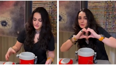 Preity Zinta was giddy with excitement to get her favourite Indian dish in Paris. Preity Zinta was giddy with excitement to get her favourite Indian dish in Paris.