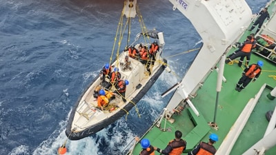 The Panama-flagged vessel left Paradip on August 20. (Indian Coast Guard) The Panama-flagged vessel left Paradip on August 20. (Indian Coast Guard)