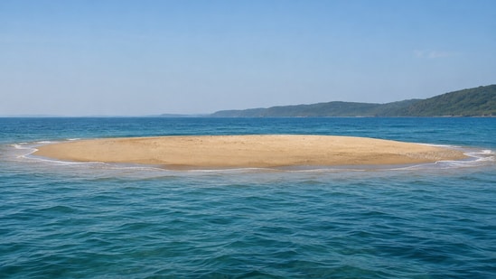 The island is essentially a low-lying sandbar whose visibility is governed by the tides.