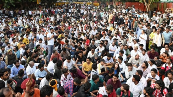 The protest for income-based quotas came ahead of the assembly polls in five states. (ANI)
