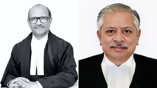 Justice Sandeep Mehta (L) and Rajasthan High Court Acting Chief Justice Sanjeev Prakash Sharma.