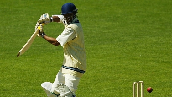 A shot from 2003, the last time this batsman represented any form of the Indian team